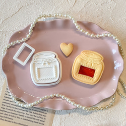 【バレンタイン】ジャム瓶 クッキー型/かわいい/プレゼント/ギフト/手作り/おしゃれ/記念日/お祝い/ケーキ 1枚目の画像