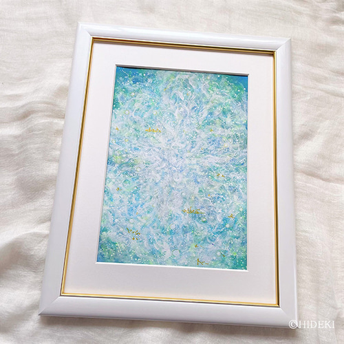 ヒーリングアート　エネルギーアート　レムリア　絵 ヒーリングアート 原画 レムリアの癒し 水のエレメント 絵画