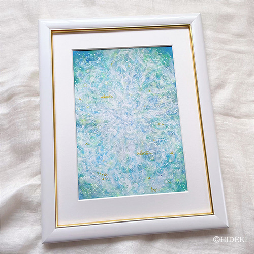 ヒーリングアート 原画 レムリアの癒し 水のエレメント 絵画 HIDEKI