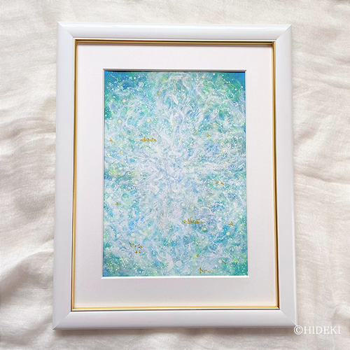 ヒーリングアート 原画 レムリアの癒し 水のエレメント 絵画 HIDEKI