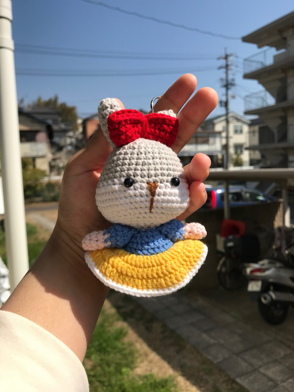 うさぎキーホルダーあみぐるみ編みものバッグチャーム飾り その他