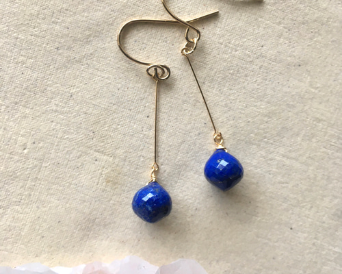 ラピスラズリ の 一粒ピアス☆イヤリング 天然石 ラピス ピアス
