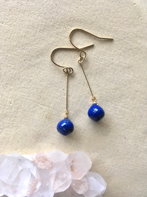 ラピスラズリ の 一粒ピアス☆イヤリング 天然石 ラピス ピアス