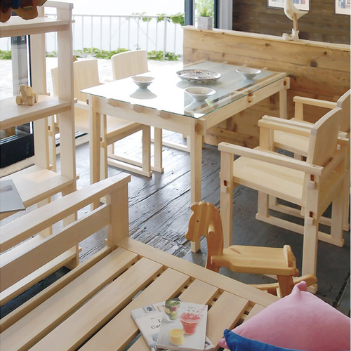 木製 紀州ひのき『木組み棚（木だけで組立する家具）』木製
