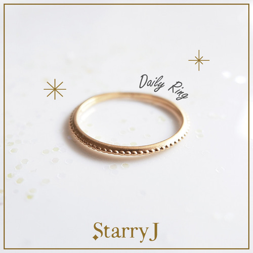 SALE】【10金】ミル打ち スタッズ マット仕上げ リング K10 ゴールド 