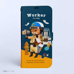 Original手帳型iPhoneケース「WORKER 働くネコ。」 1枚目の画像
