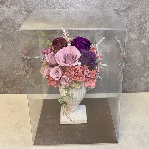 プリザーブドフラワーアレンジメント グレイッシュラベンダーパープル