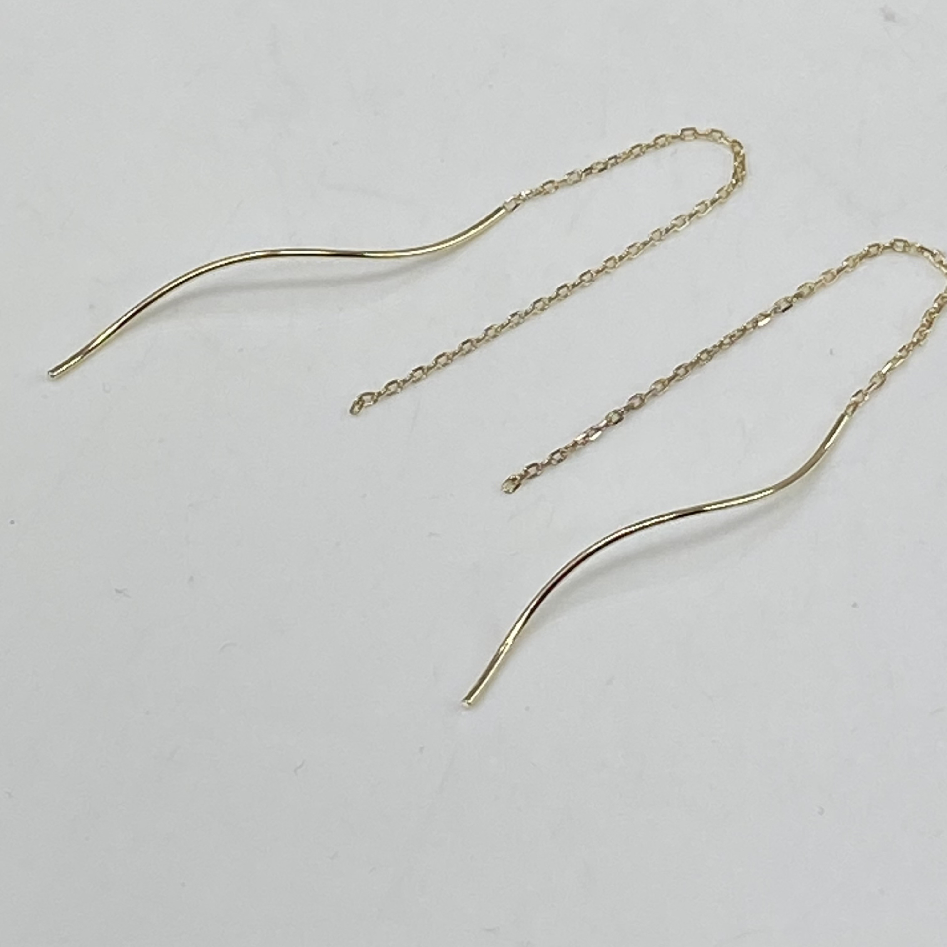 k10YG 10金　 イエローゴールド ウェーブピアス アメリカン