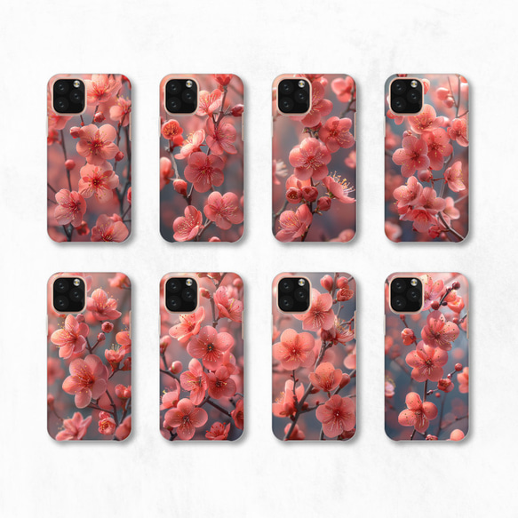 花朵櫻花粉紅自然設計花卉圖案春季智慧型手機保護殼相容於所有型號後背式硬殼 NLFT-HARD-a215 第2張的照片