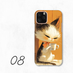 可愛貓咪咖啡館復古動漫風格智慧型手機保護殼相容於所有型號後背式硬殼 NLFT-HARD-a230 第10張的照片