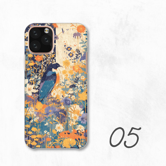 花卉圖案鳥藝術設計時尚智慧型手機保護殼相容於所有型號後背式硬殼 NLFT-HARD-a232 第7張的照片
