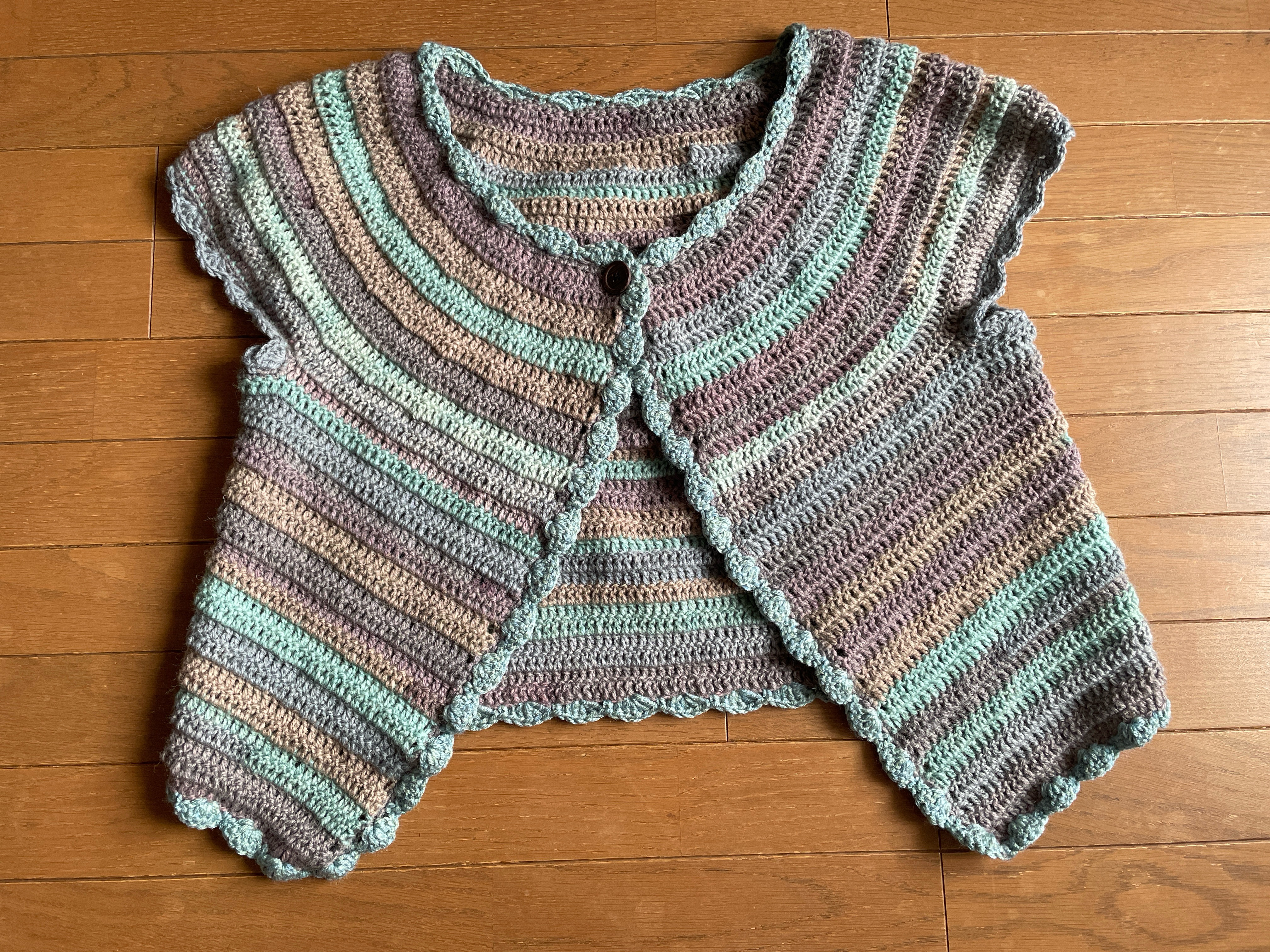 手編み丸ヨークベスト