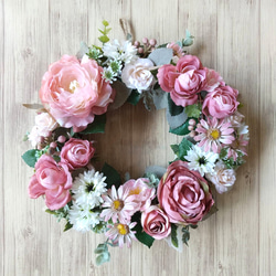 最終sale❤️白ポインセチアとキーオーナメントのクリスマスリース