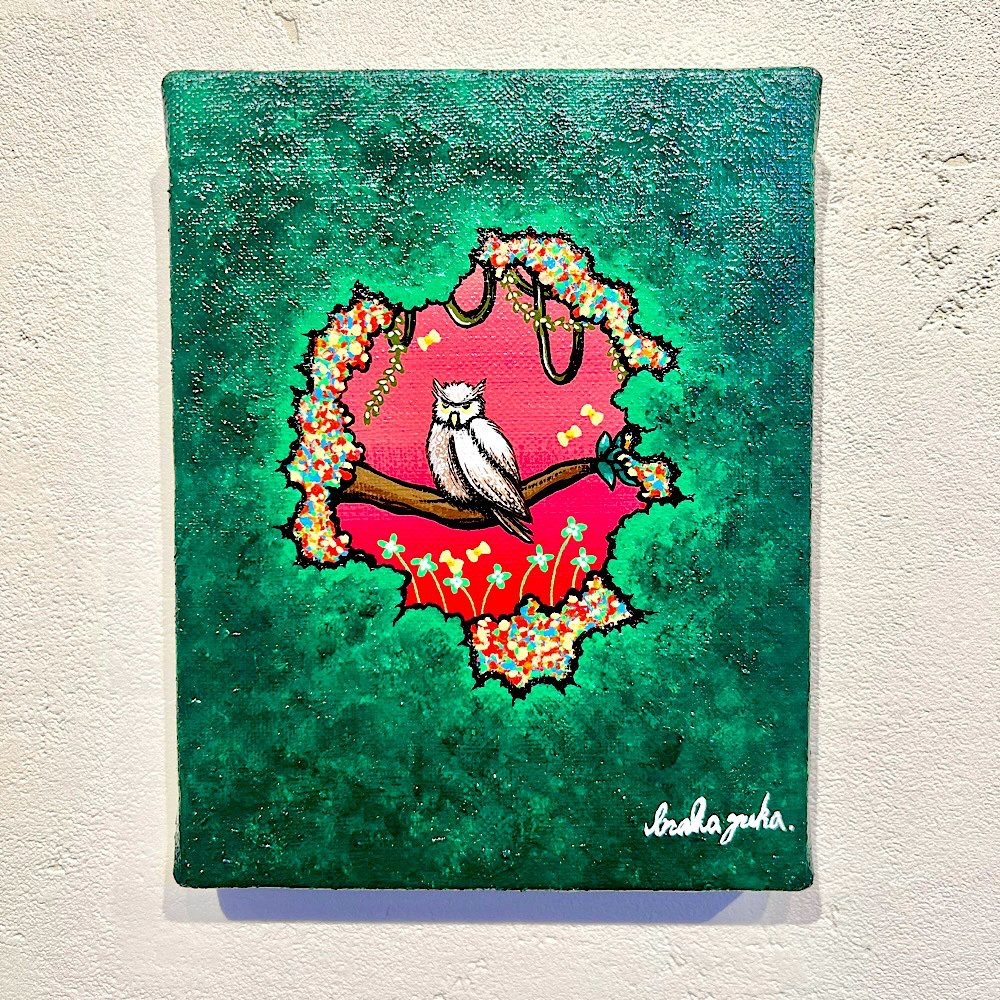 パステルアート 蝶を追いかける月夜の猫 パステル画原画 絵画