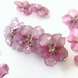 【rie.t】本物の桜 お花見バレッタ 1枚目の画像