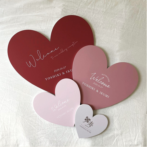 アルバム飾り ありがとうハート オーダー受付中\( 'ω')/ DEAR HEART】ハートのウェルカムボード♡パネル印刷♡受注後制作