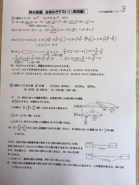神奈川大学附属中学校　 2025年新合格への算数と理科プリント 2枚目の画像