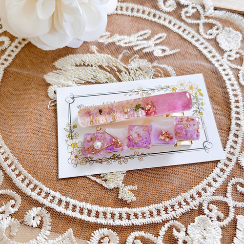 ♡展示品♡11押し花 印鑑ケース レジン ハンドメイド 文房具