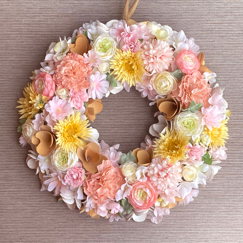 一点物【母の日】お花たっぷりのカーネーションリース 35cm 