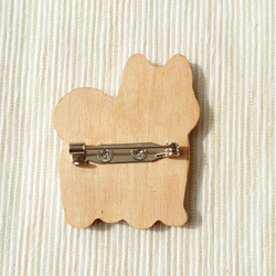 寄木細工の柴犬ブローチ 2枚目の画像
