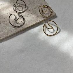 ーdouble  hoop ear cuffー　サージカルステンレス　イヤーカフ　イヤークリップ　イヤリング　フープ 18枚目の画像