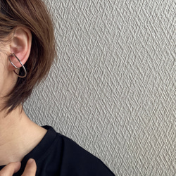 ーdouble  hoop ear cuffー　サージカルステンレス　イヤーカフ　イヤークリップ　イヤリング　フープ 16枚目の画像