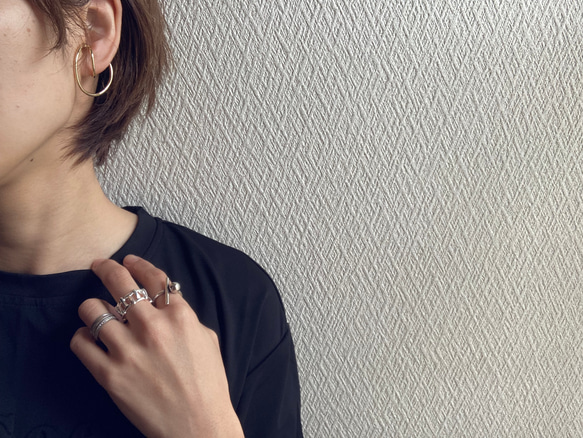 ーdouble  hoop ear cuffー　サージカルステンレス　イヤーカフ　イヤークリップ　イヤリング　フープ 13枚目の画像