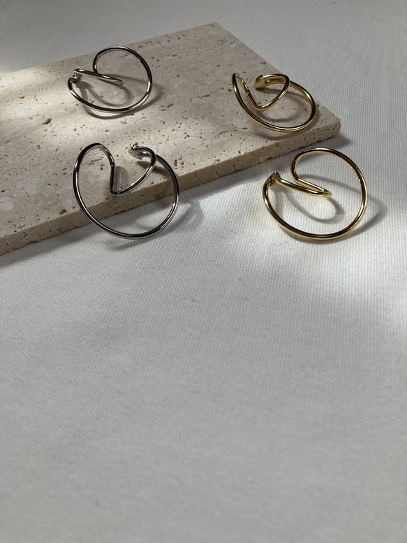 ーdouble  hoop ear cuffー　サージカルステンレス　イヤーカフ　イヤークリップ　イヤリング　フープ 19枚目の画像