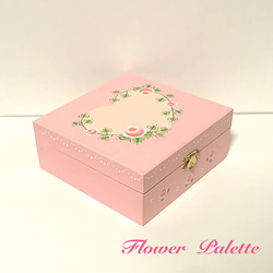 Creema限定　木製　ピンクバラの小箱　トールペイント　現品限り 2枚目の画像