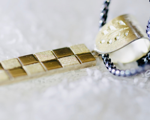 シルバー ペンダントトップ 市松模様のペンダントトップ950シルバー