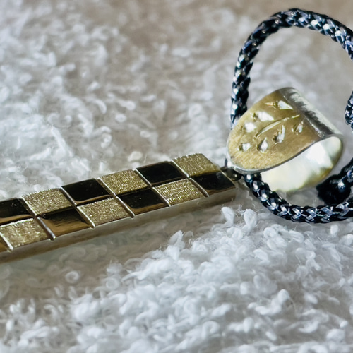 シルバー ペンダントトップ 市松模様のペンダントトップ950シルバー