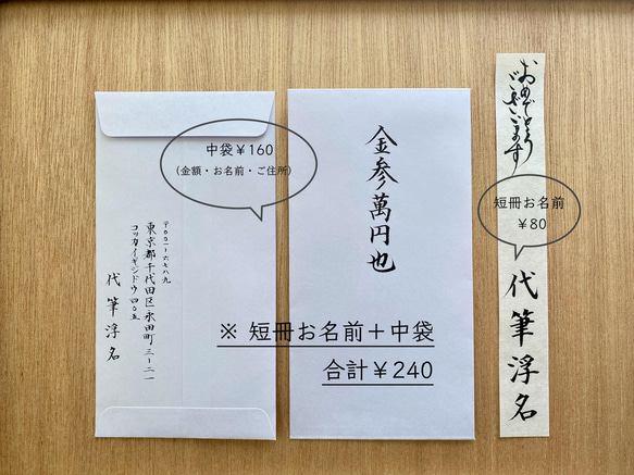 ＊代筆承ります＊  ご祝儀袋【 小倉ゴールド・ブルーグレイ・あわじ結び】　結婚祝い 4枚目の画像