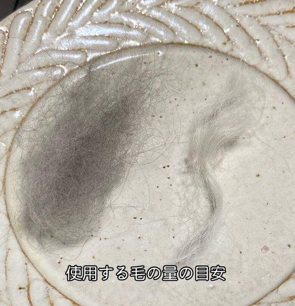 【うちの子素材】『ミモザ』名入れ可　ペットの毛・ヒゲ・羽・爪・乳歯・遺骨・遺灰 封入　ペットメモリアルキーホルダー 14枚目の画像