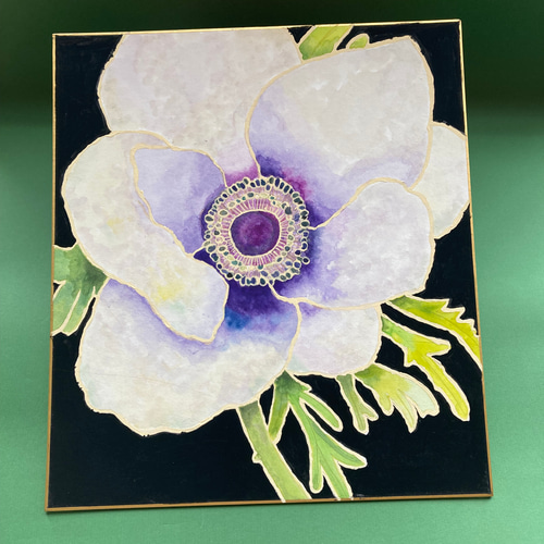 絵画　花　アネモネ 誕生花 3月のアネモネ）積める絵画 花つみき (Birth Flower