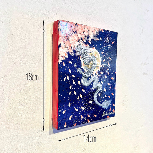 龍の絵 原画 (夜桜バージョン) 龍神様 龍 dragon 絵画 inabayuka 通販