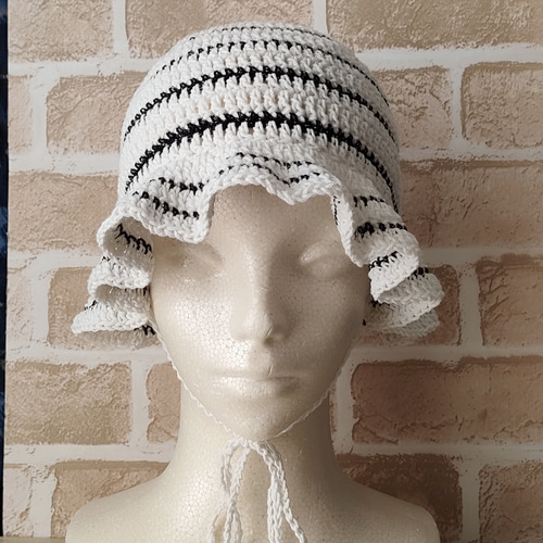 テラヘルツ ビーズハット クロシェハット 帽子 手編み クロシェハット