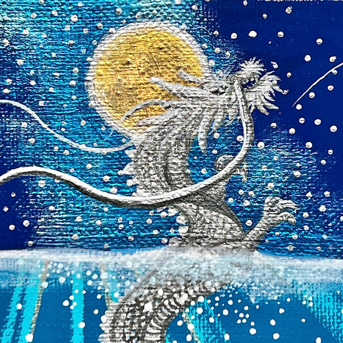 逸品】 龍 手書きアート 絵画 干支 ⭐️新年 花 壁掛け パワー