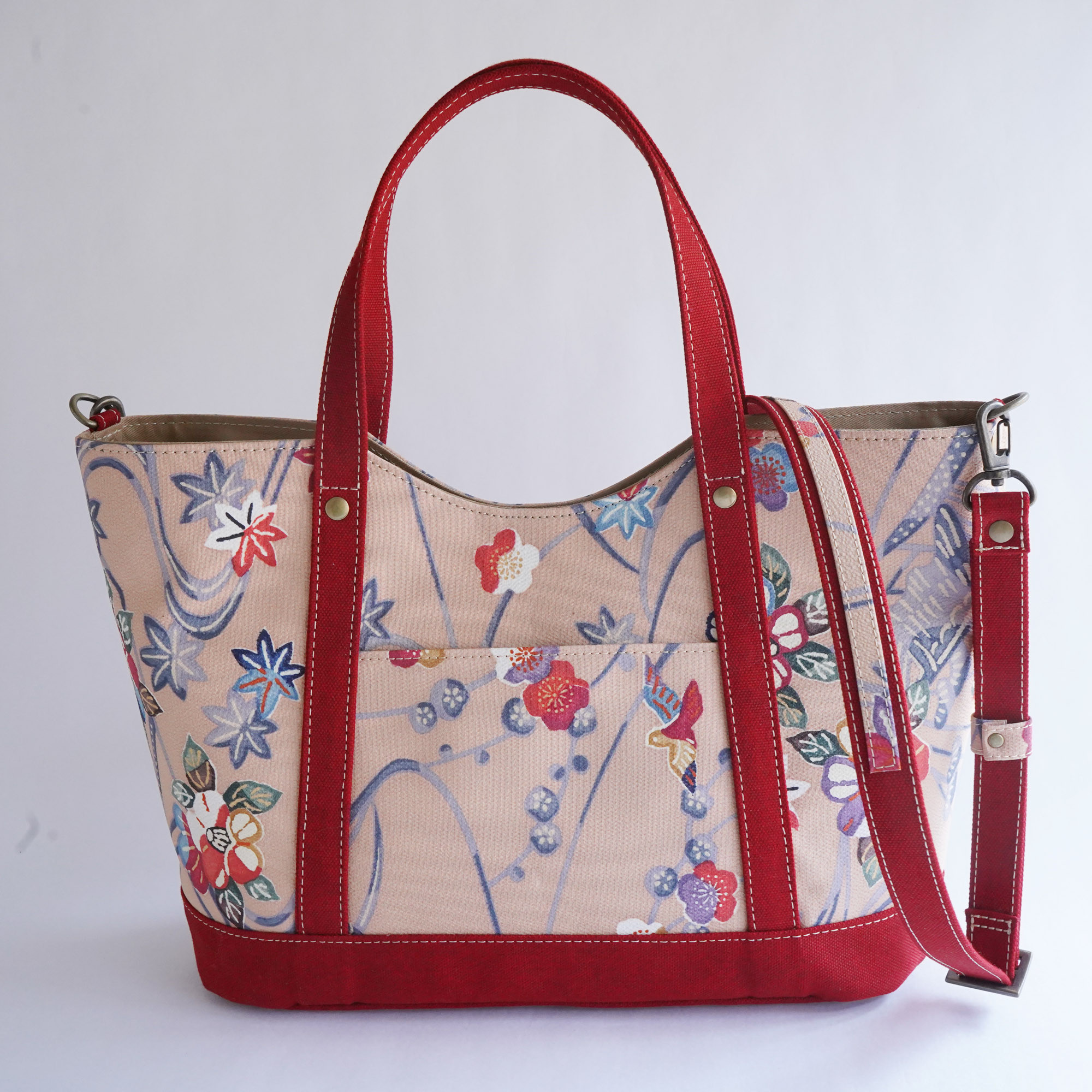 トートバッグ ハンドバッグ  2waybag 着物地×革 【ループ】ZIZZ_loop_NO.228-w【柄違い再入荷】