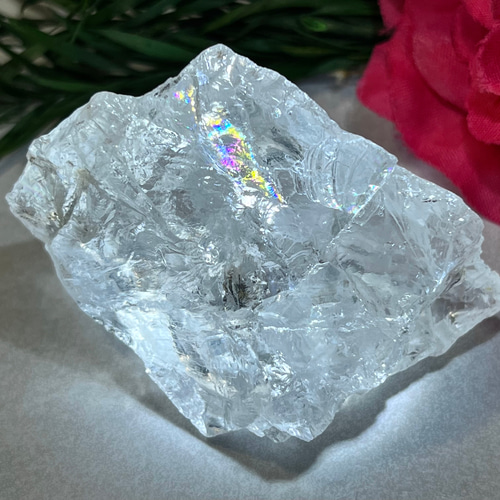 カイラス産 アイスクリスタル？ レインボー 万華鏡✨ レインボー アイスデビル 氷水晶 クリスタル 原石 氷の悪魔
