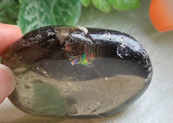 レインボー✨　カンゴーム　黒水晶　ケアンゴーム　原石　タンブル　握り石 11枚目の画像