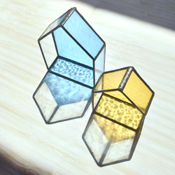 ステンドグラスのおうち型テラリウム（2個セット） 8枚目の画像