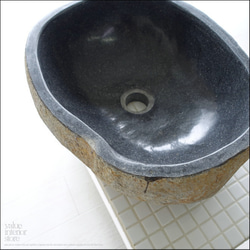 手洗鉢 自然石 洗面ボウルL-08 洗面器 手洗いボウル 天然石 ウォッシュボウル 洗面資材 洗面材料 送料込 4枚目の画像