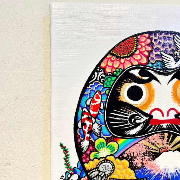 アクリル画 原画　カラフルダルマ　だるまの絵 おしゃれなダルマ　　　daruma 7枚目の画像