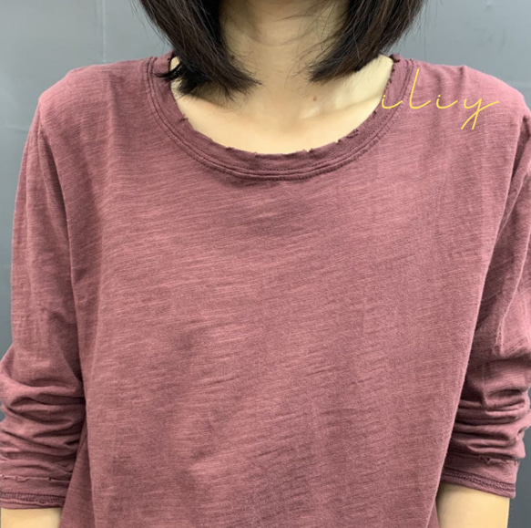 ☆全7色 綿.長袖Tシャツ無地ベースシャツトップス レディース シャツ ゆるい 8枚目の画像