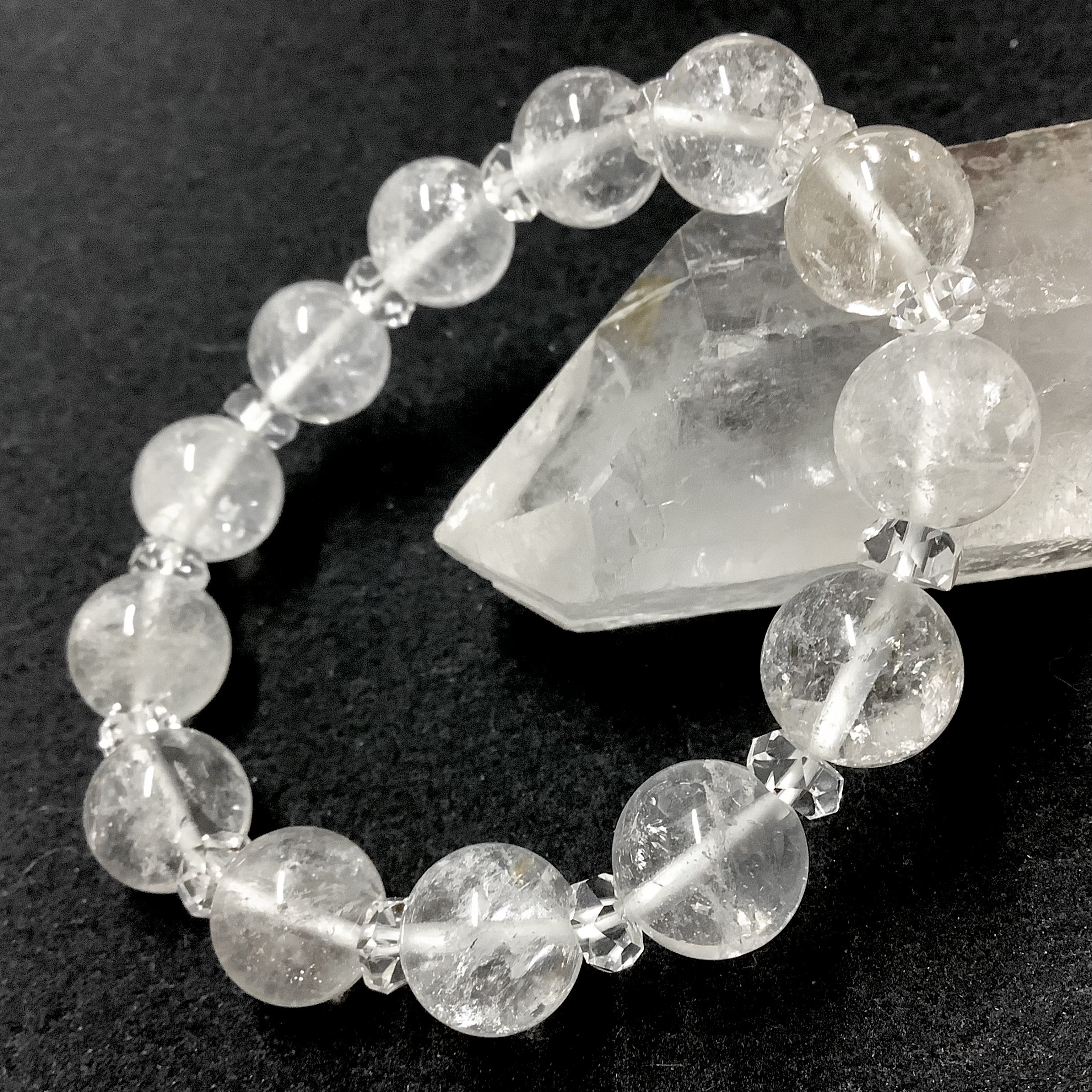 一点物☆神の山の雪景色 ヒーリングストーン 天然石 ヒマラヤ水晶 ブレスレット