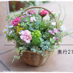 Creema限定【アート】スプレーバラとかすみ草の野の花バスケットアレンジ　 15枚目の画像