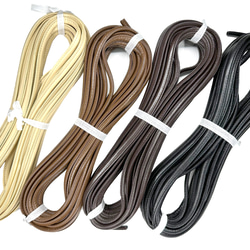 らら【限定】革ひもプレゼント中* 革芯入コード 片ステッチ10mm 10M乱カセ K210 ソフトな革紐 ショルダー