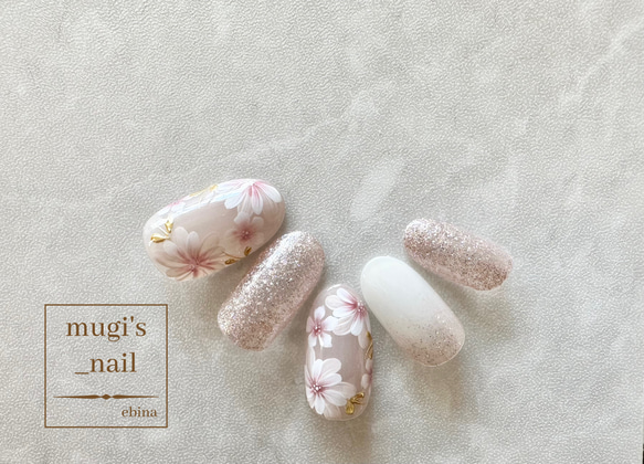 ネイルチップ No.124 フラワーネイル nail ジェルネイル 2枚目の画像