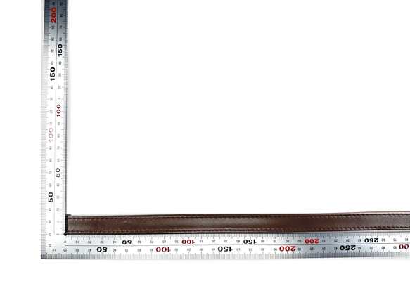 革両ヘリ合わせ二ツ折りテープ　Wステッチ15mm　10M乱カセ　K915　ショルダーストラップやバッグ持ち手などに 7枚目の画像