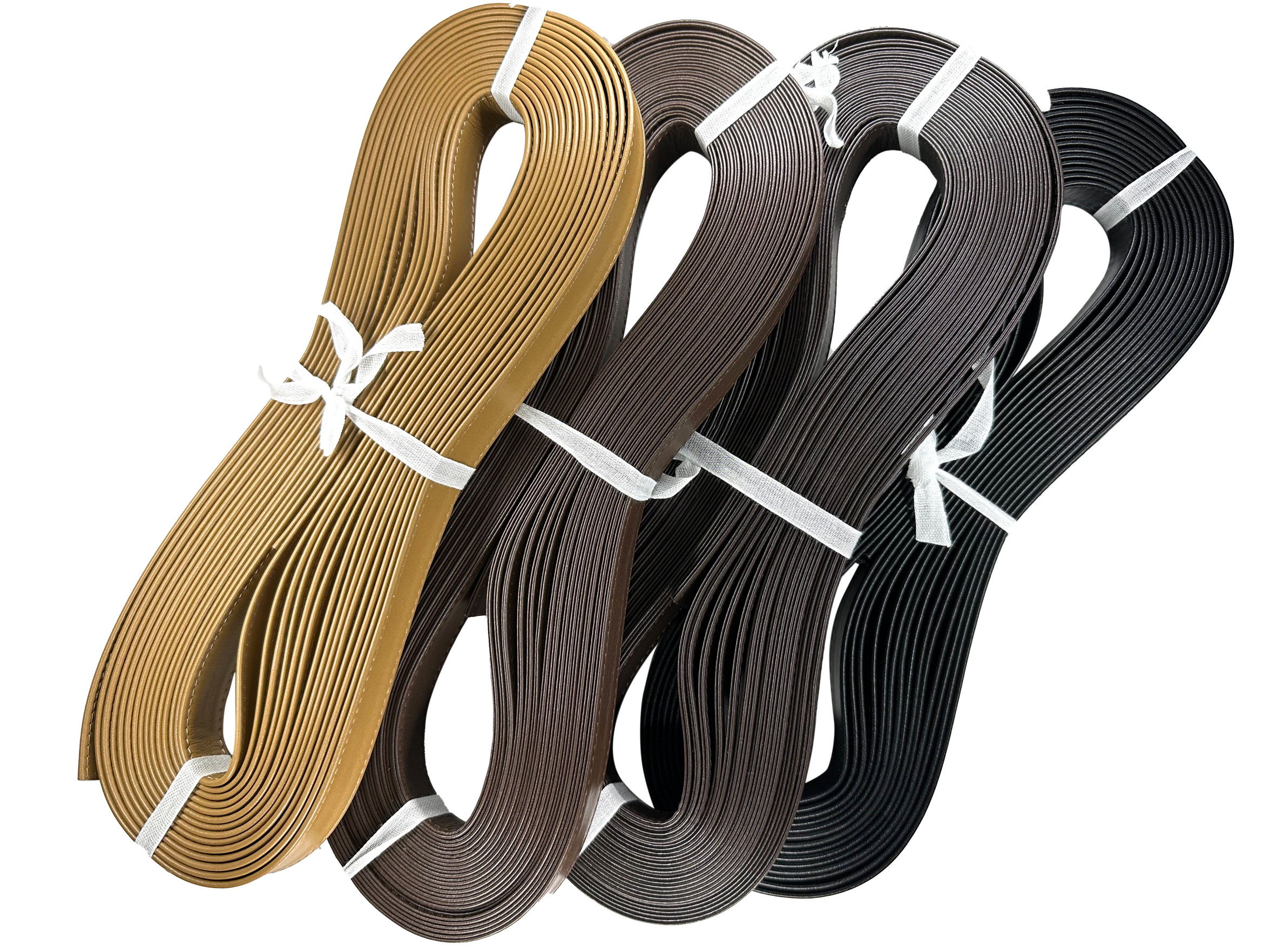 革両ヘリ合わせ二ツ折りテープ　Wステッチ21mm　10M乱カセ　K921　ショルダーストラップやバッグ持ち手などに